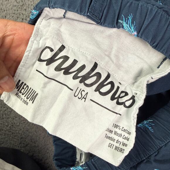 Chubbies Shorts Mens M Navy Blue Jellyfish Print Chino 5" Boomshakalaka - Picture 3 of 7